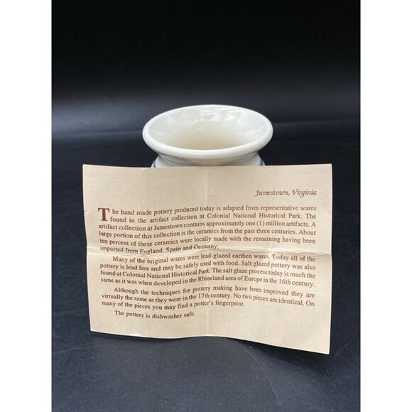 Jamestown Pottery Pot Signed Blue Grey Vase Candle Votive Holder - Picture 8 of 12